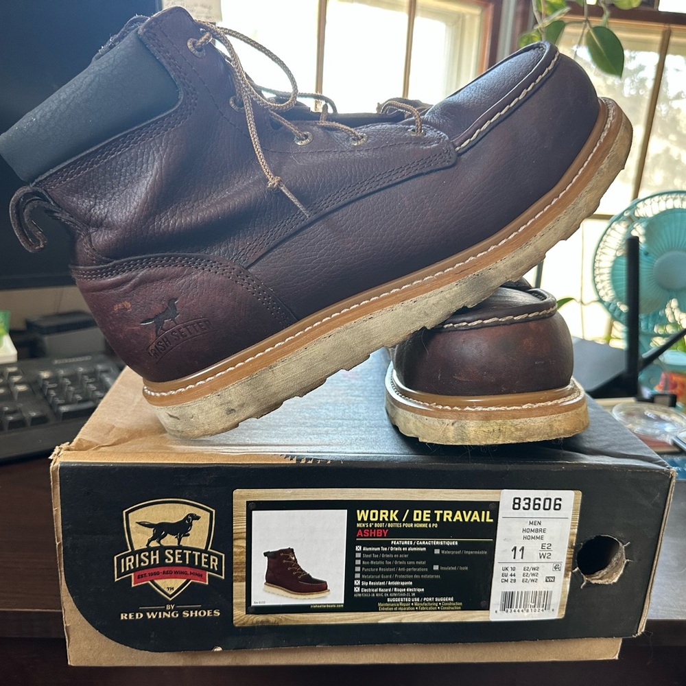 Irish Setter Men's Dark Brown Leather Boots, men's 11